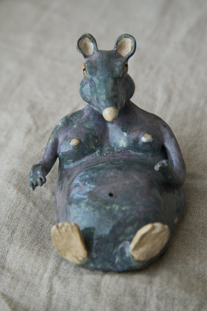 Purple Rat Incense Holder